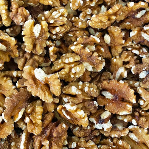No shell, raw walnut halves