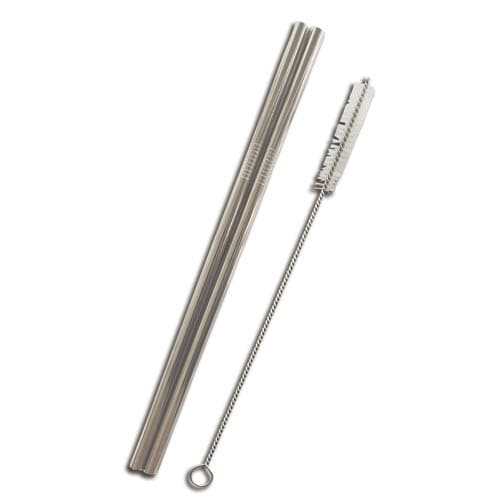 Straight stainless steel straws (2 pcs)